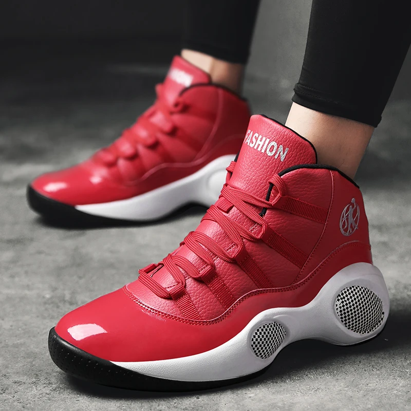 Мужские баскетбольные кроссовки люксовый бренд Air демпфирующие красные/черные