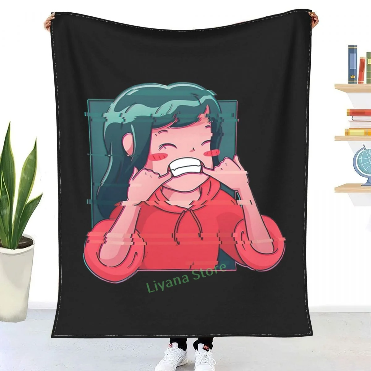 

Japanese Animation Anime Manga Glitch Girl Throw Blanket 3D printed sofa bedroom decorative blanket children adult Christmas