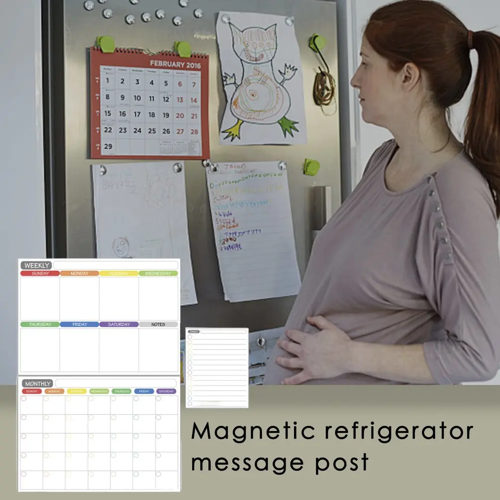 

4230cm Monthly Weekly Planner Magnetic Refrigerator Message Sticker Durable and Practical Refrigerator Sticker Whiteboard