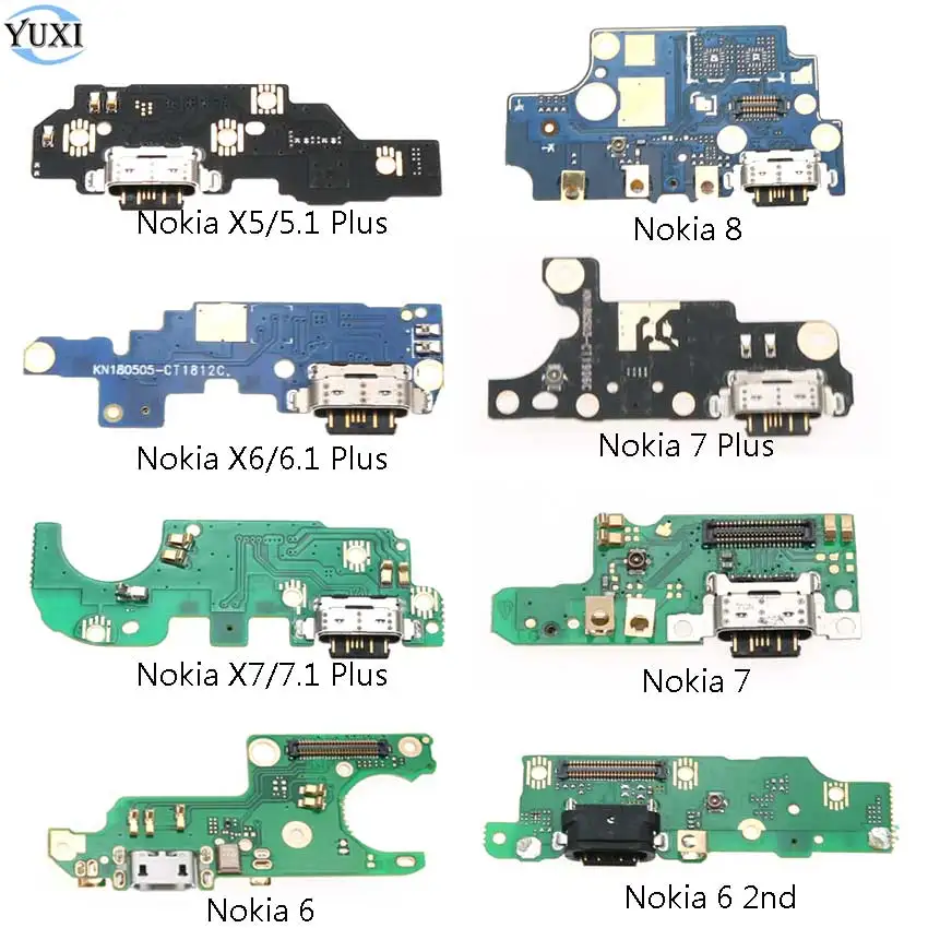 Разъем для зарядки YuXi разъем разъема USB гибкий кабель Nokia 6 1 2nd 7 Plus 8 X5 X6 X7 шт.|Шлейфы
