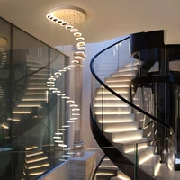 led staircase chandelier minimalist duplex floor hall fashion long chandelier modern style led salon lighting modern chandeliers