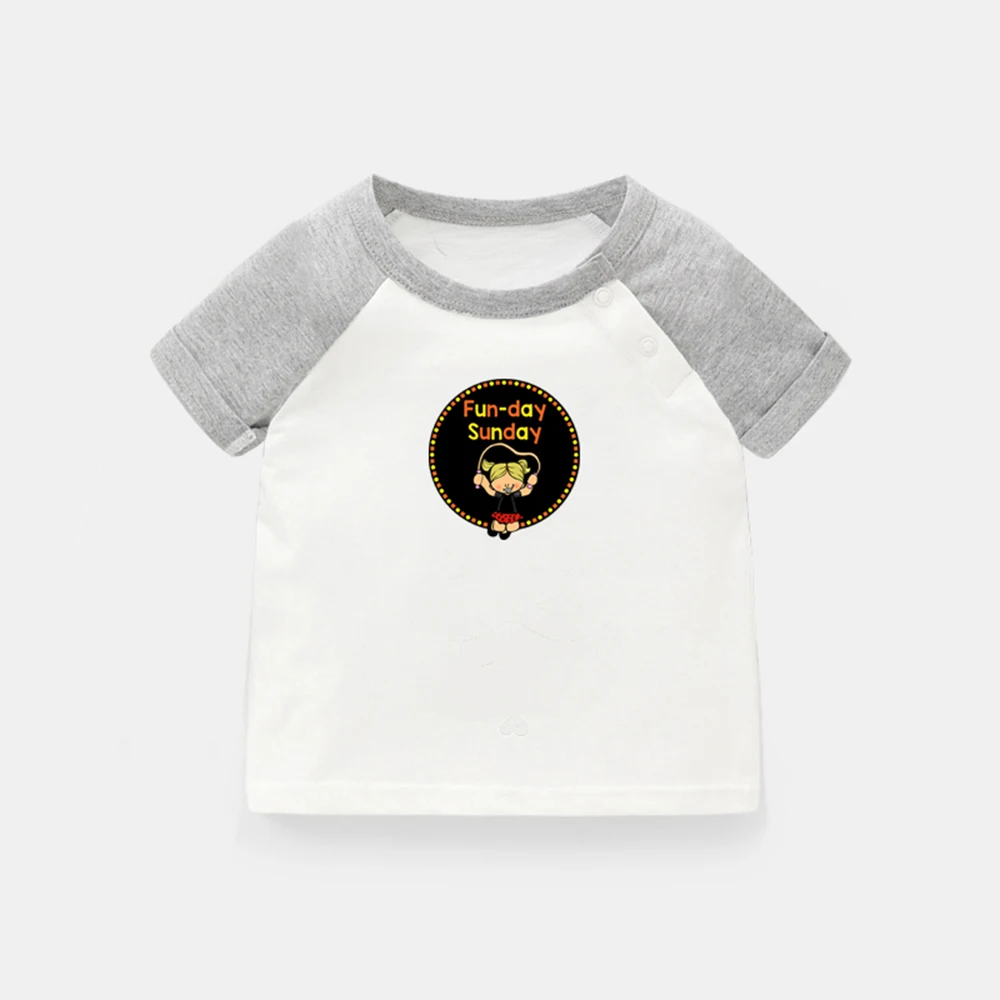 

Футболка с коротким рукавом для новорожденных, с принтом «веселый день, воскресенья, ты мой любимый»