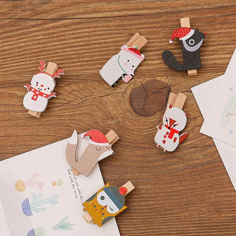 

Christmas Wood Clips Christmas Tree Photo Clips Clothespins DIY Photo Pegs for H
