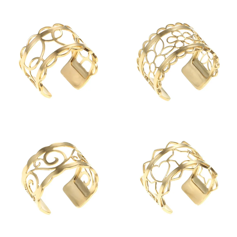 Legenstar трендовые Регулируемые кольца золотистого цвета из нержавеющей стали