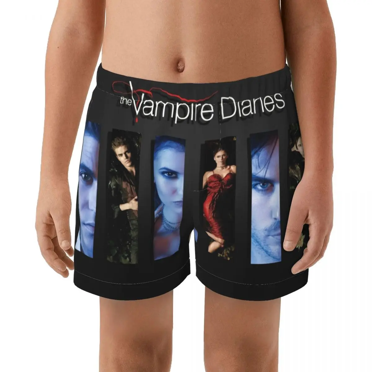

The Vampire Diaries Multi boy Elastic Swimming Trunk Swimwear Beach Swim Sport Short Surfing Summer Swimsui Shorts Bathing Suit