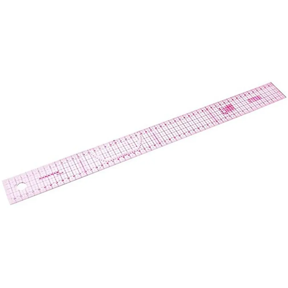 

Ruler tailor-made Accessories 55 cm Double shared metric side Straight ruler Transparent Pink multi-function ruler