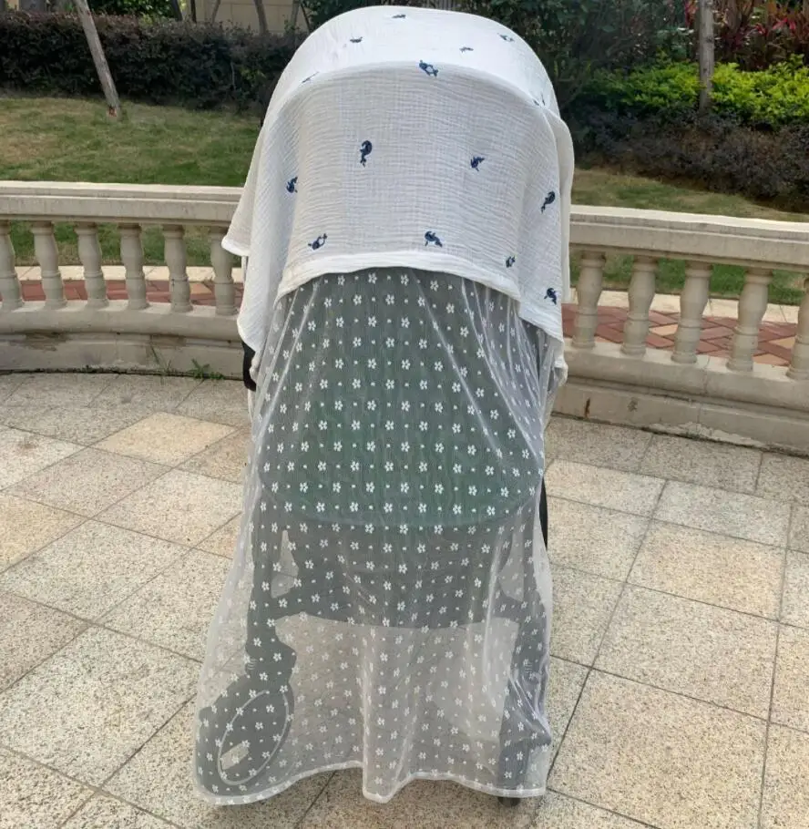 Stroller mosquito net windshield sun shade cloth breathable windproof and mosquito-proof sunscreen cover trolley | Мать и ребенок