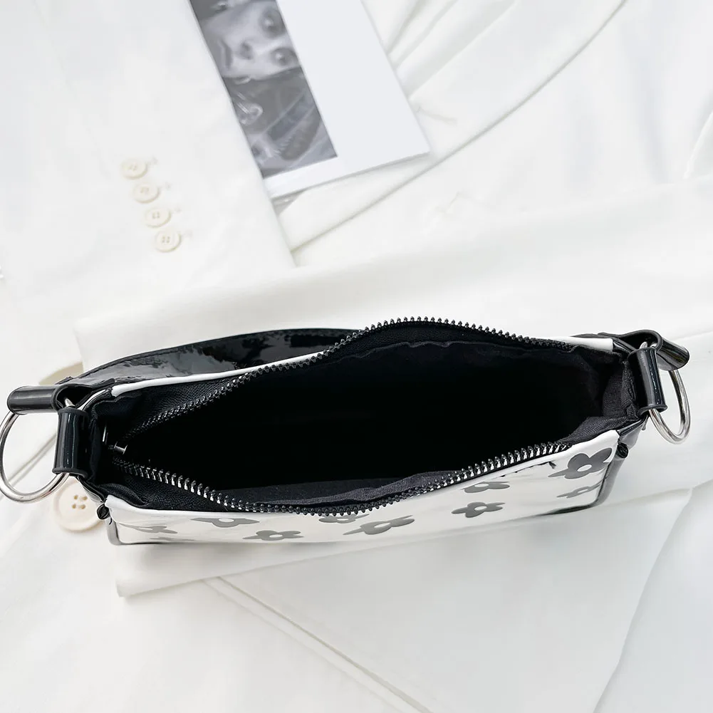 

Flower Zebra Print Women Handbag Fashion Female Underarm Bag Retro Ladies Small Shoulder Bag Sac main femme