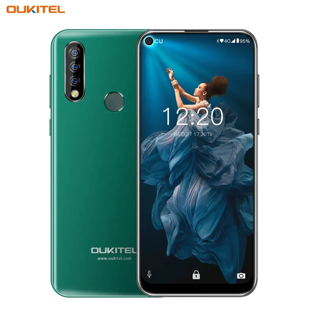 Green OUKITEL C17 Pro 4G мобильный телефон Тройная задняя камера 6,3" 4 Гб 64 Гб восьмиядерный смартфон 3900 мАч Android 9,0 разблокировка лица сотовый телефон - Цвет: Green