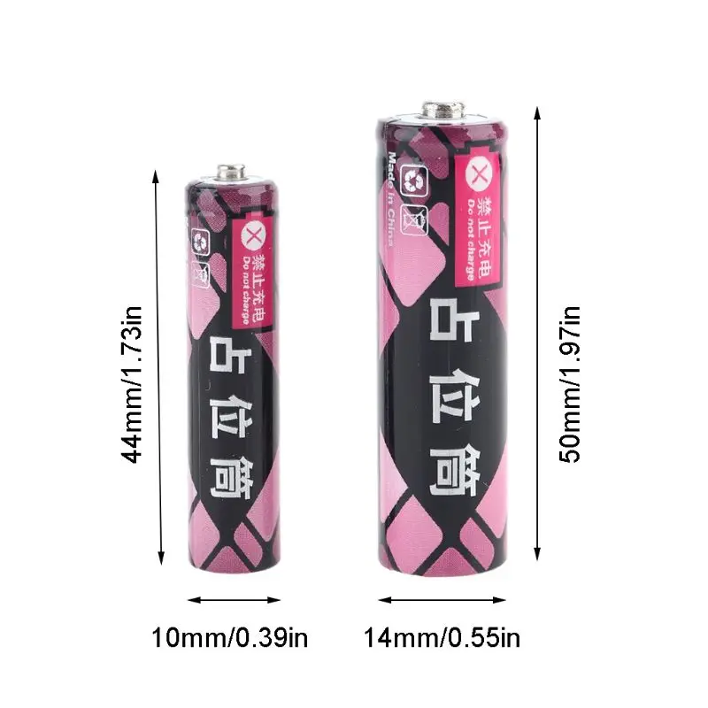 

14500 AA AAA 10440 Size Dummy Fake Battery Shell Placeholder Cylinder Conductor E56B