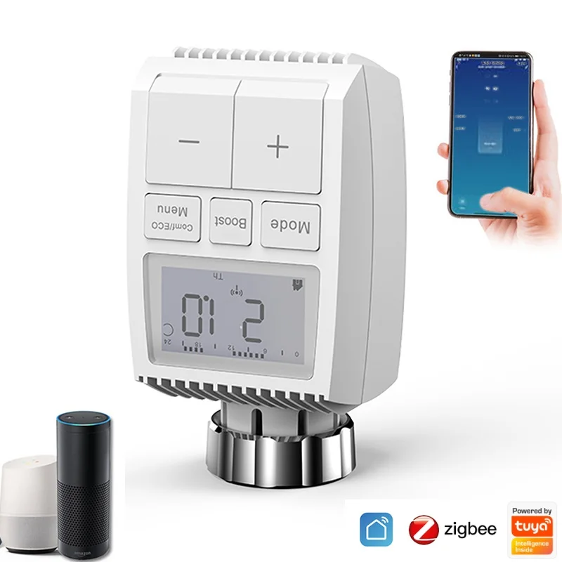 

ZigBee 3.0 Smart Thermostat Programmable Mini Valve Temperature Controller Thermostatic Heater Radiator Tuya APP Remote Control