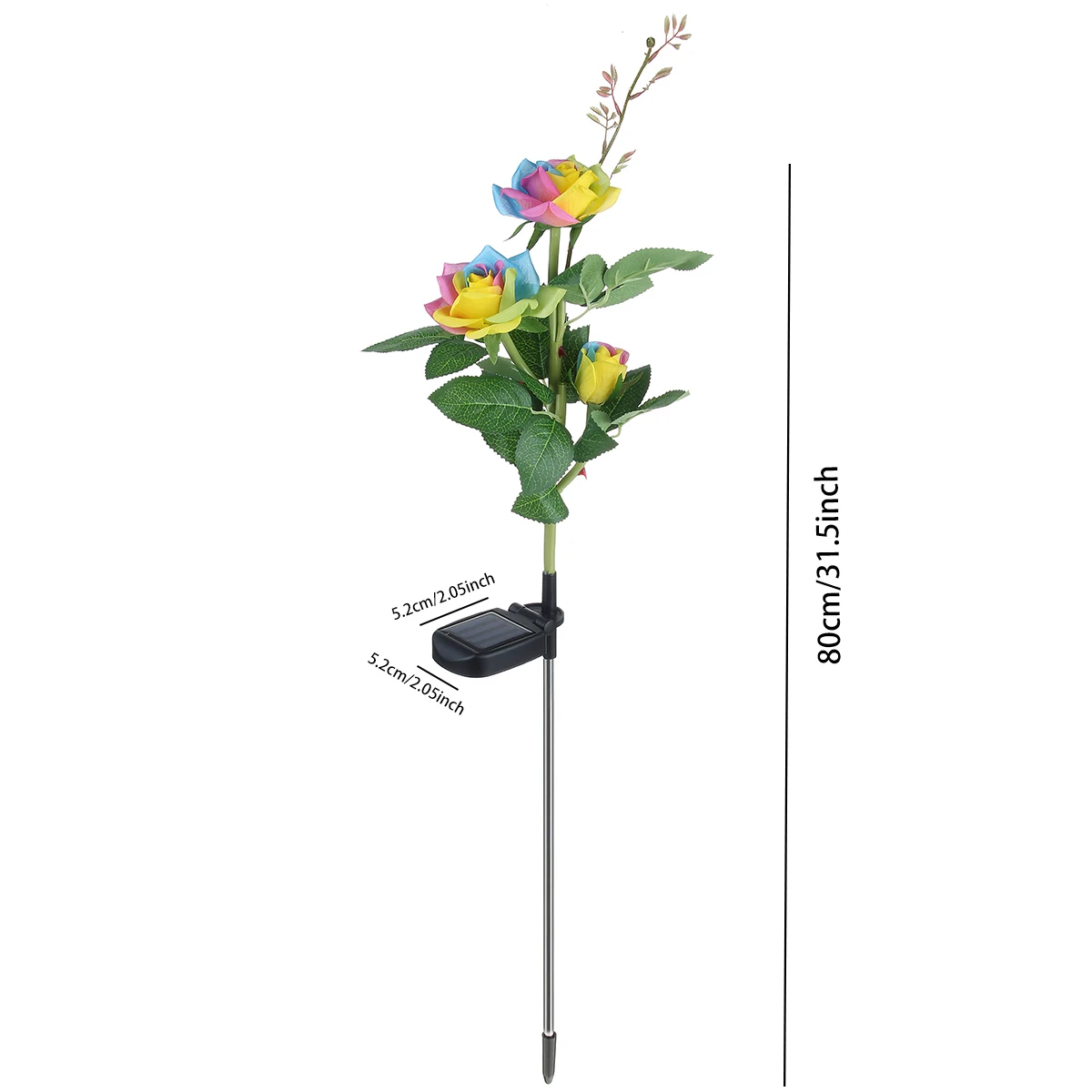 

2PCS Romantic Solar Lights LED Multicolor Rose Flower Light Outdoor Yard Garden Decoration IP55 Waterproof Outdoor Lawn Lamp
