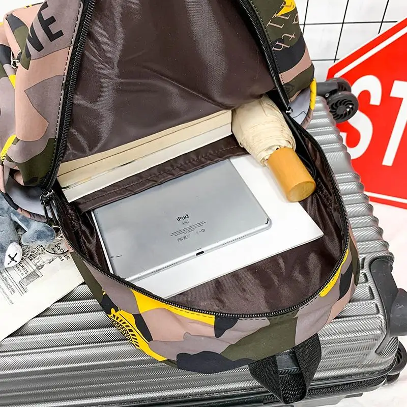 

Unisex camouflage Color School Bag For Teenage Girls Shoulder Travel Bag Multi Pocket Nylon Back pack