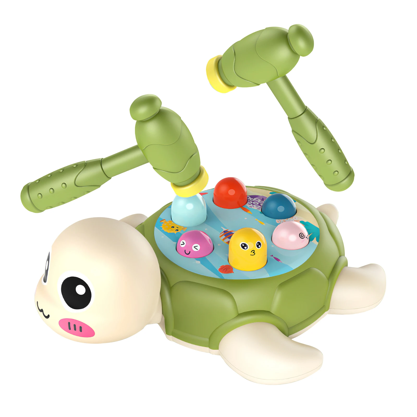 

Montessori Toddlers Kids Wooden Pounding Turtle-Shaped Hitting Toy Early Educational Set Gifts for Children Toy Pounding Toy Set