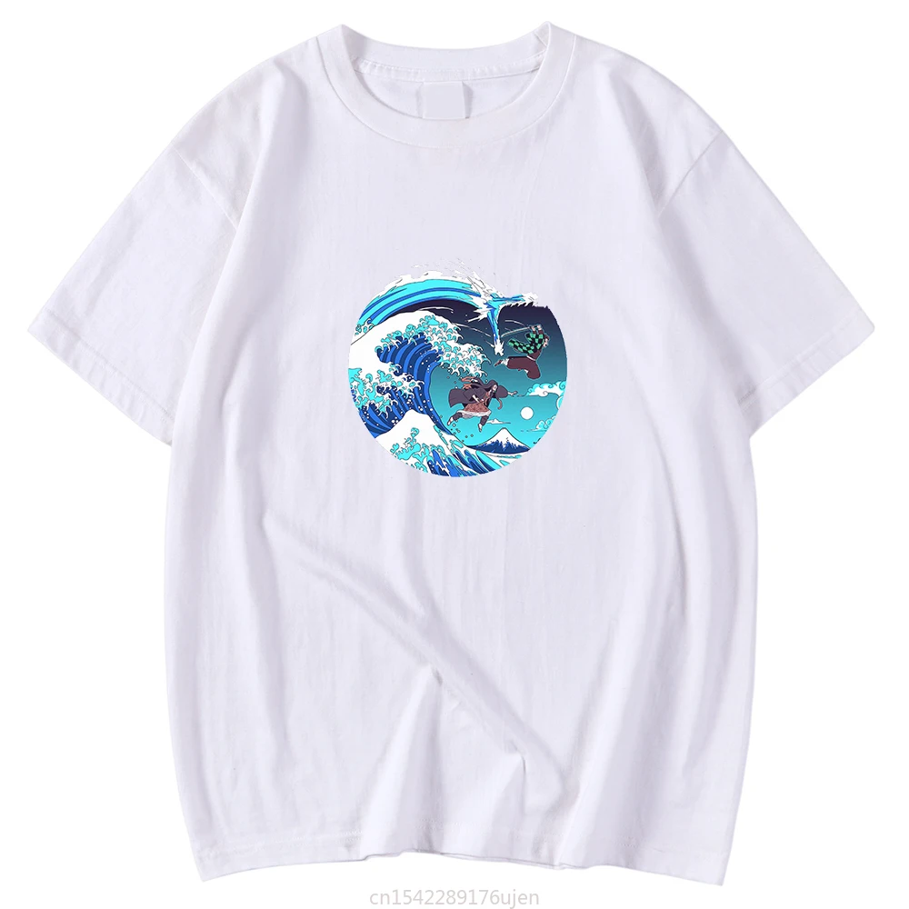 

Funny Cartoon Wave Character Print Clothing Regular Sleeve Tees Shirts Oversized M-5xl Wearing Fashion Graphic T Shirt