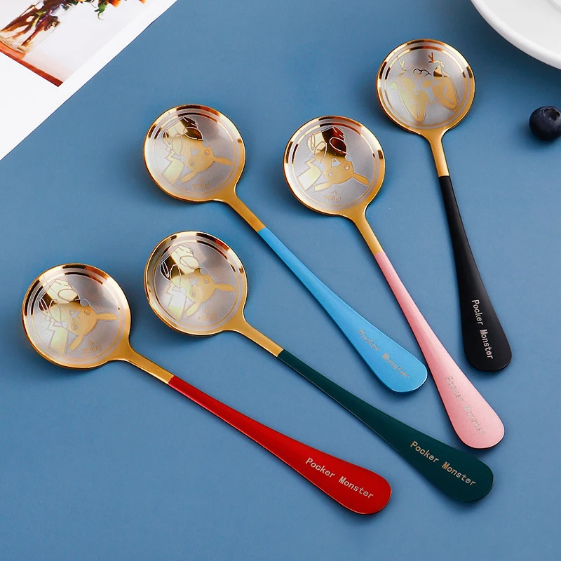 

Pokemon Pikachu Theme Stainless Steel Spoon Coffee Stirring Spoon Kids Happy Birthday Party Decoration Favor Supply Gift Toy