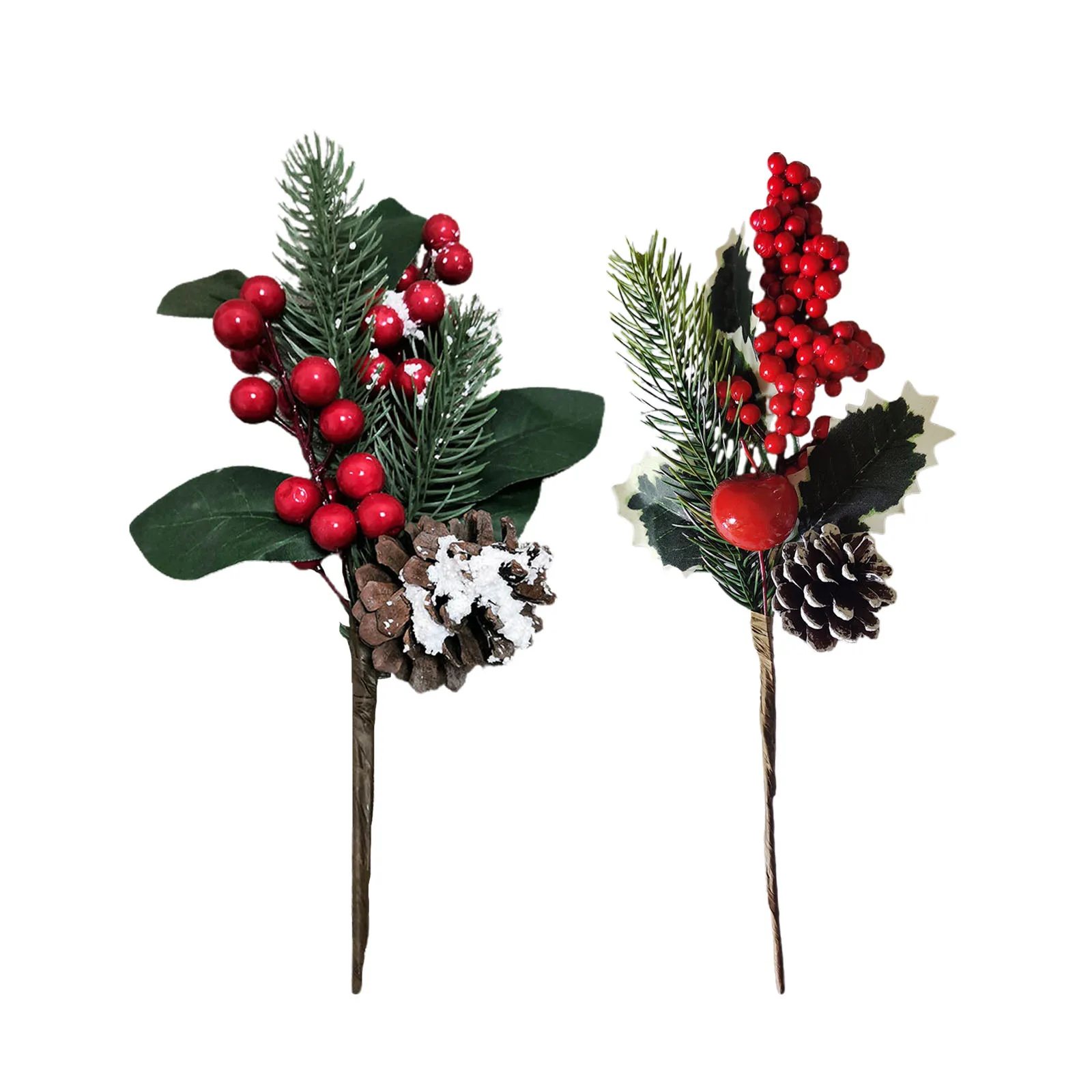 

Artificial Red Fruit Pine Stalk Cutting Flower Branch Plant Branche Berry Christmas Party Supplies Home Decor