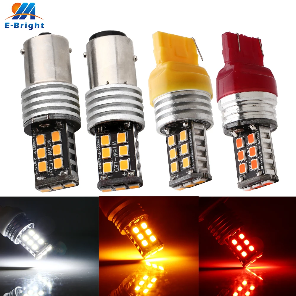 

2X DC12V T20 7440 7443 3156 3157 p21w 1156 P21/5W Автомобильные светодиодсветодиодный лампы янтарного, красного, белого цветов, поворосветильник дневные фонари ...