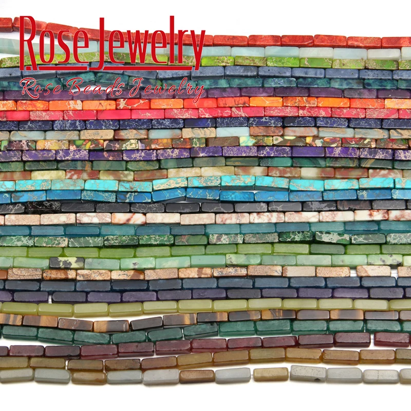 

Fashion Jewelry 4x13mm Rectangle natural stone Beads DIY Men and women bracelet necklace earring stud accessories make 15"strand