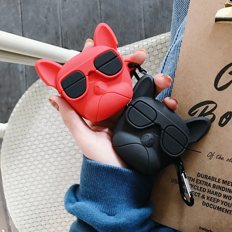 Чехол для наушников 3D Moai с изображением печенья бульдога Airpods Pro силиконовый