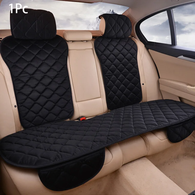Rear Black 1pc Универсальные чехлы для автомобильных сидений, плюшевые теплые осенне-зимние чехлы для сидений, чехлы для автомобильных сидений, Защитные чехлы для авто, аксессуары для интерьера - Название цвета: Rear Black 1pc