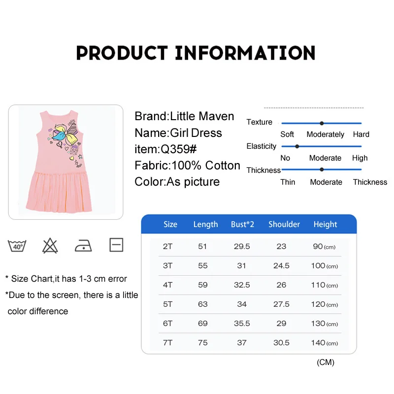 

Summer Girls'dresses Casua Cotton Knee-lenght Sleeveless Casual Skirts Cute Ruched Kids Tees Clothes 7T Wear Cildren's Clothing