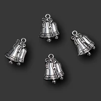 10pcs silver color christmas bell glamour vintage necklace bracelet pendants diy charms for jewelry carfts making 2417mm a1356
