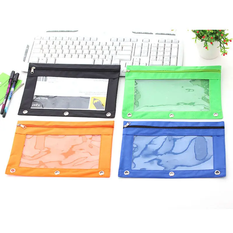 1 шт. сумка на молнии для кисточки макияжа с заклепками кольцом 3 отверстиями