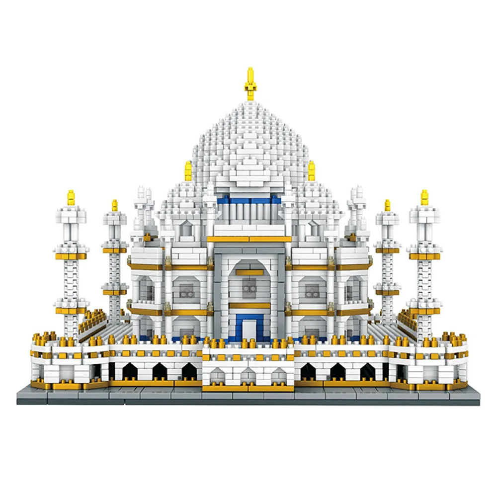 4 набора строительных блоков: Тадж Махал архитектура алмазный индийский