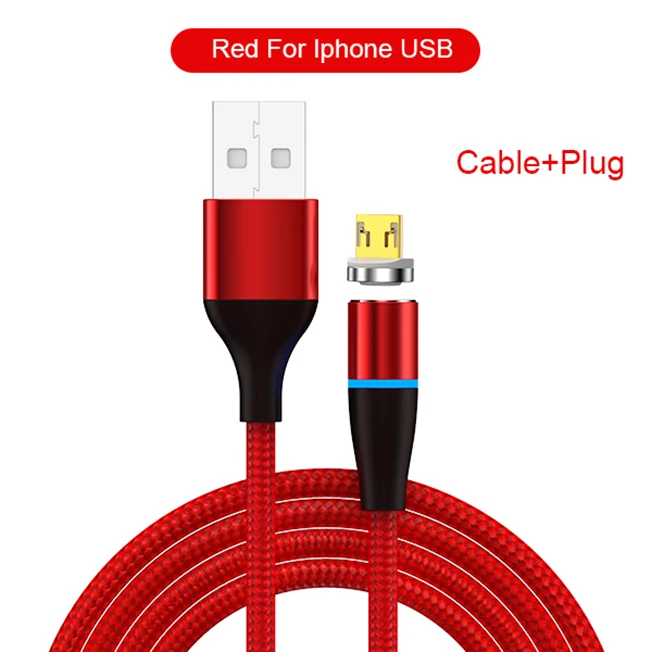 Red For Micro Jellico светодиодный кабель для быстрой зарядки Магнитный кабель usb type C Магнитный кабель USB кабель микро-зарядного устройства для iPhone samsung huawei - Цвет: Red For Micro