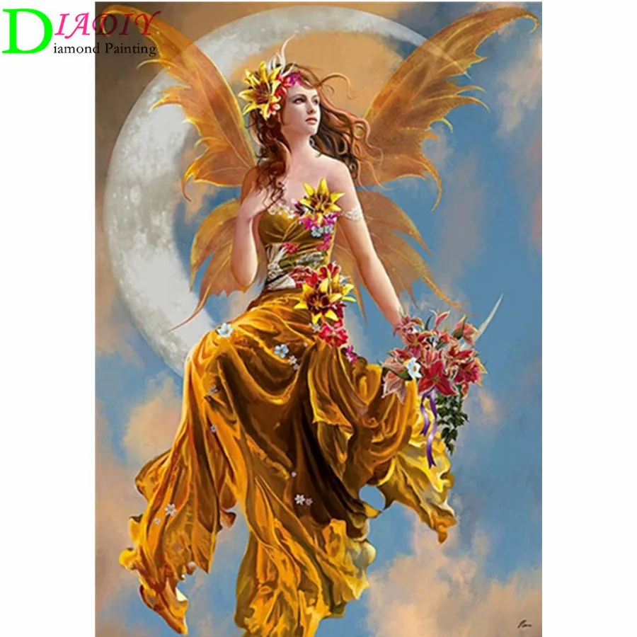 

5D DIY Diamond Painting Cross Stitch Diamond Embroidery Fantasy Moon Girl Needlework Round Home deco Christmas Diamond Mosaic