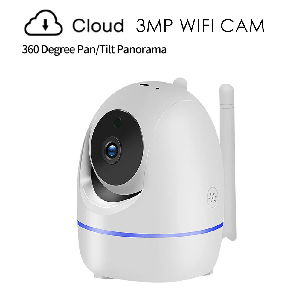 3 Мп облачная Wi Fi IP камера 360 PTZ беспроводная ИК ночная версия Мини домашняя аудио и