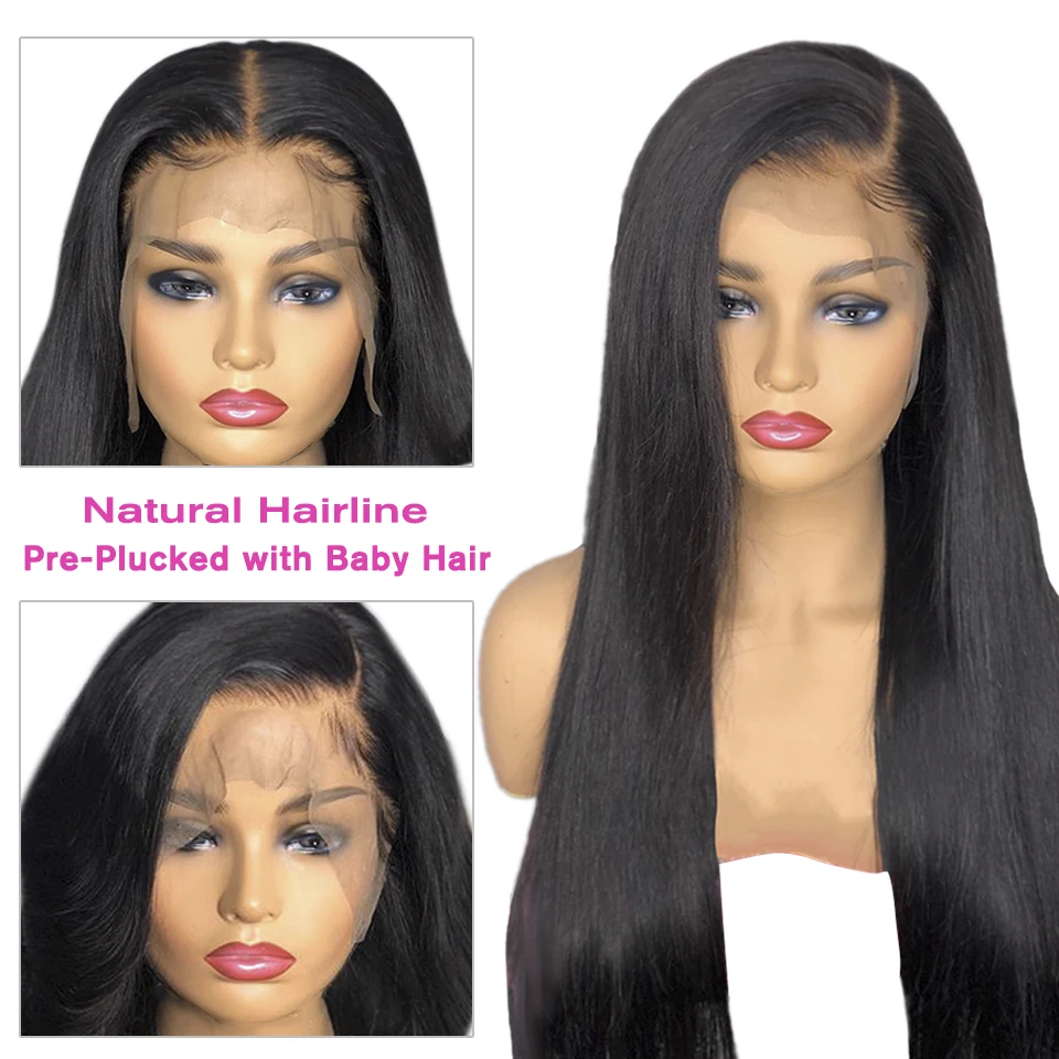 Бразильские Прямые кружевные передние Wig13* 6/13*4 кружевные передние человеческие волосы парики предварительно выщипанные с детскими волосами Jazz Star Non-Remy 150% Плотность