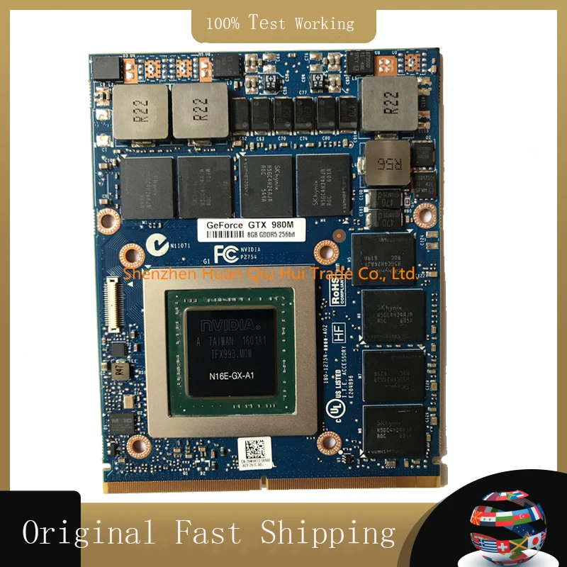 Новый GTX980M GTX 980M Графика карты с X кронштейн N16E GX A1 8 Гб GDDR5 MXM для Dell 18 M18X R2 R3 R4 17x Alienware