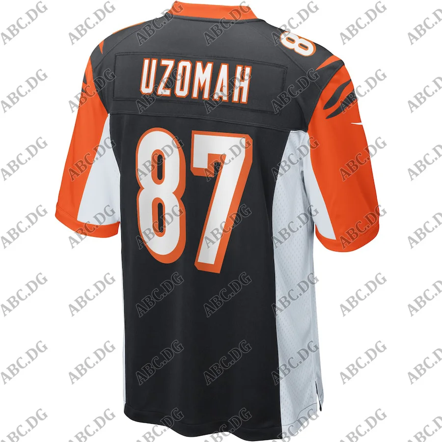 

Customized Stitch American Football Jersey Men Women Kid Youth Cincinnati C.J. Uzomah Black Game Jersey