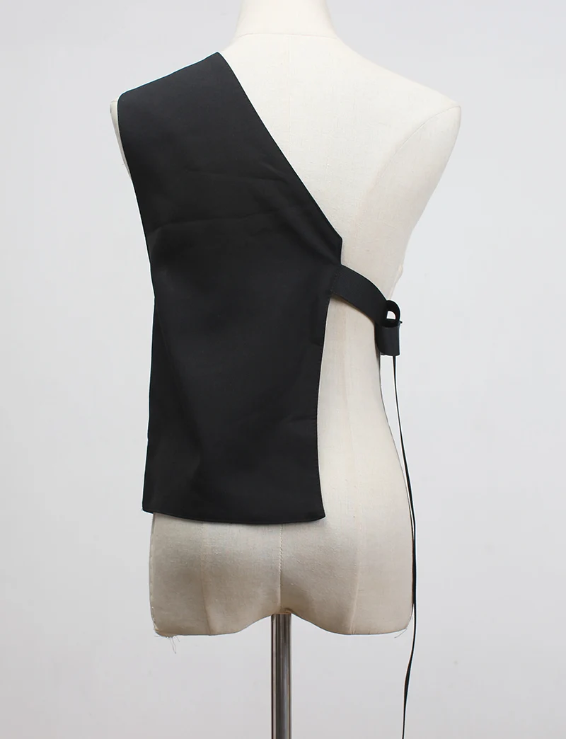 GetSpring женский жилет в стиле ретро панк на одно плечо черный для женщин