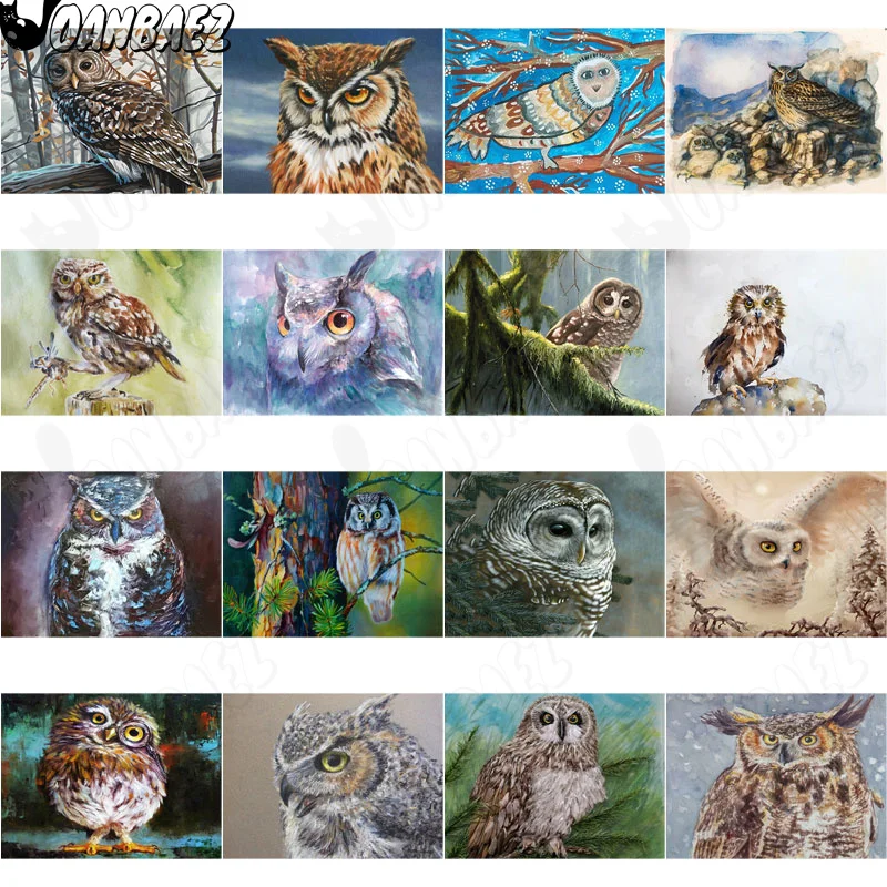 

Owl Animal Diamond Painting 5Ddiy Abstract Woods Wall Art Sticker Diamond Embroidery Home Furnishing Room Decoration Gift