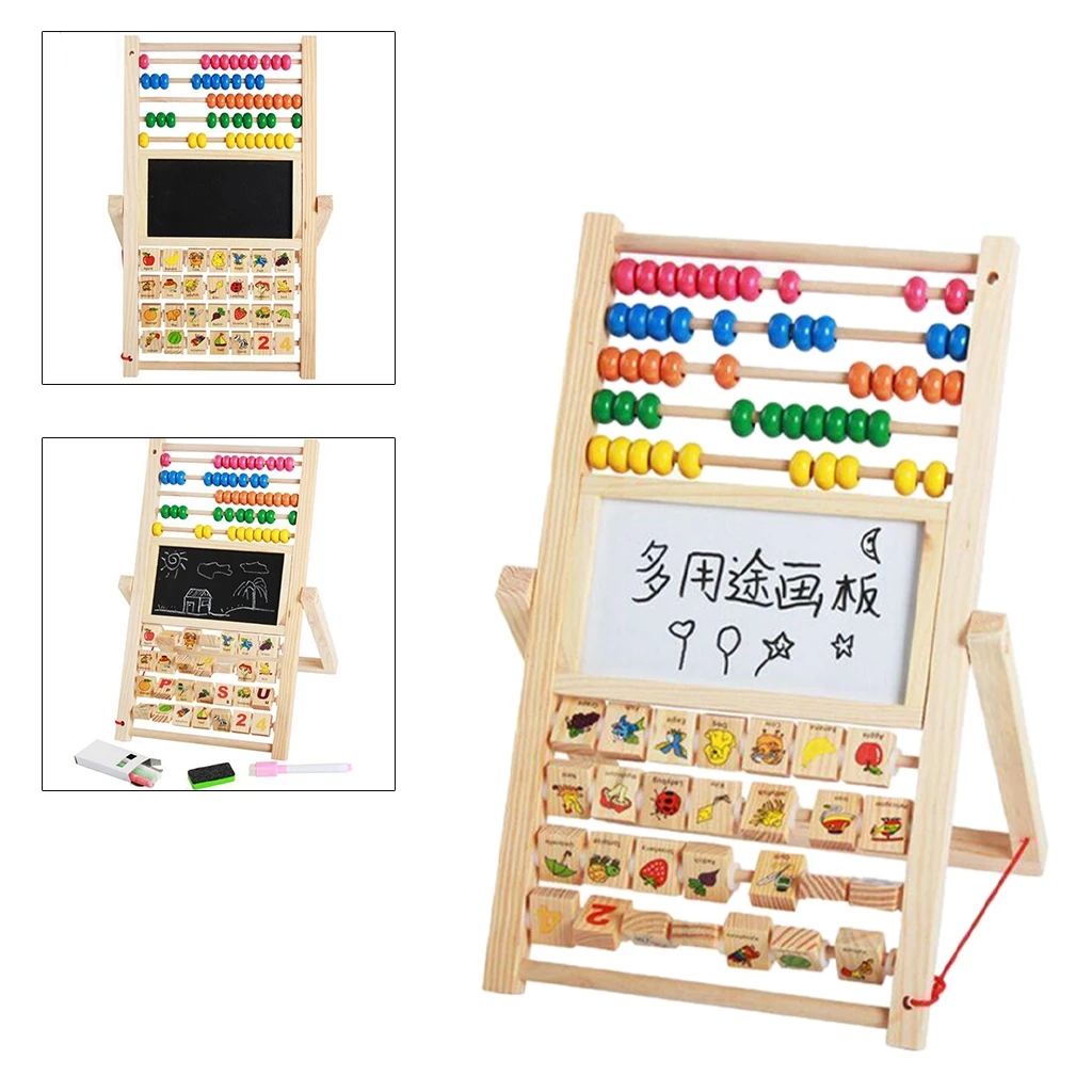 

Double Sided Drawing Board Graffiti Blackboard Abacus Educational Toy Gift