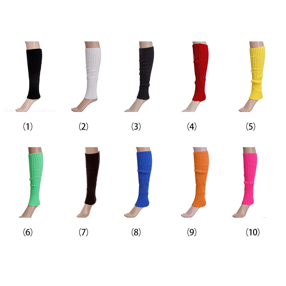

Lovely Candy Color Knit Winter Leg Warmers Knee High Boot Socks for women