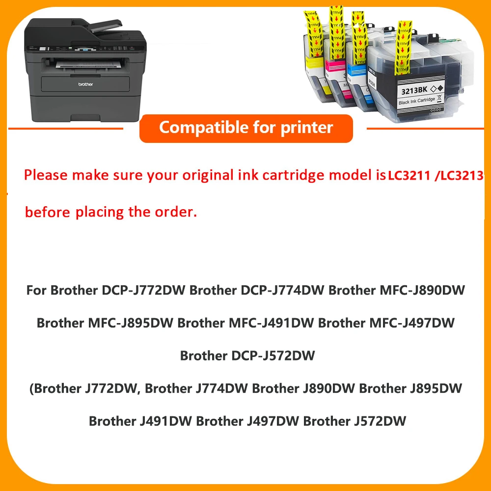 HS совместимый с Brother LC3213 XL LC3211 Φ для J890DW J491DW J895DW J772DW J774DW | Компьютеры и офис