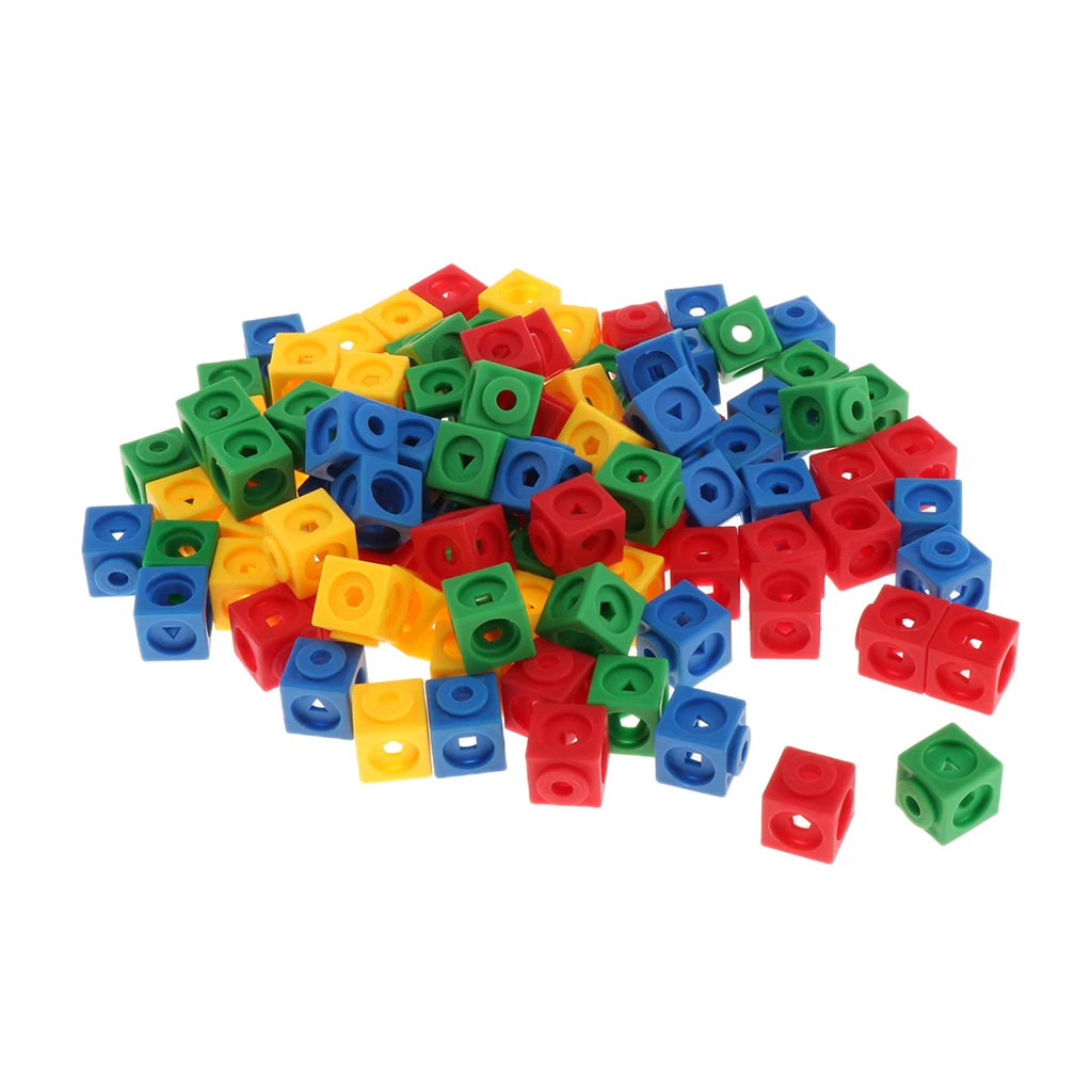 100 шт./партия мультиlink Linking Cubes/Математические манипуляторные/счетные кубики