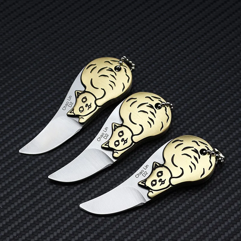 

mini pocket knife D2 steel pendant knife animal model knife folding knife EDC tool