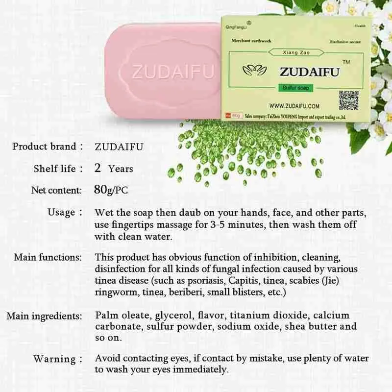 

Zudaifu Soap Skin Conditions Acne Psoriasis Seborrhea Eczema Eczema Bath Zudaifu Healthy Skin Fungus Soap Soaps Treatment A H1F9