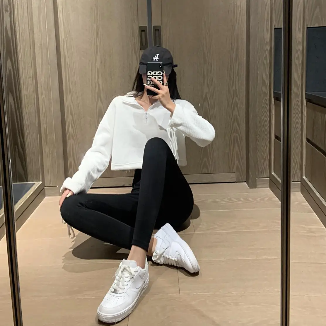 

Large women's spring new high waist thin shark skin high elastic Leggings