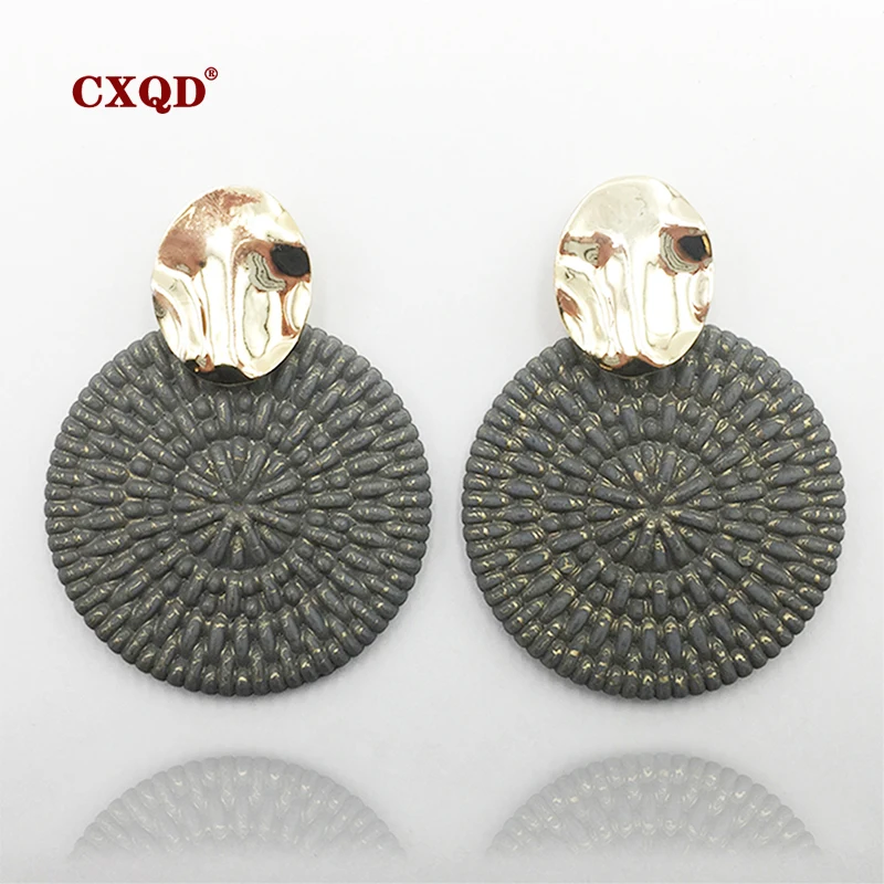 Женские серьги подвески CXQD геометрические из сплава золота и смолы модные