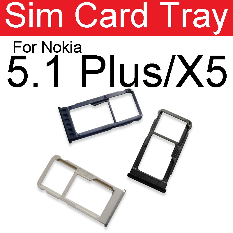 Держатель лотка для одной и двух Sim-карт Nokia 5 1 X5 7 Plus Micro SD слот карт гнездо адаптер