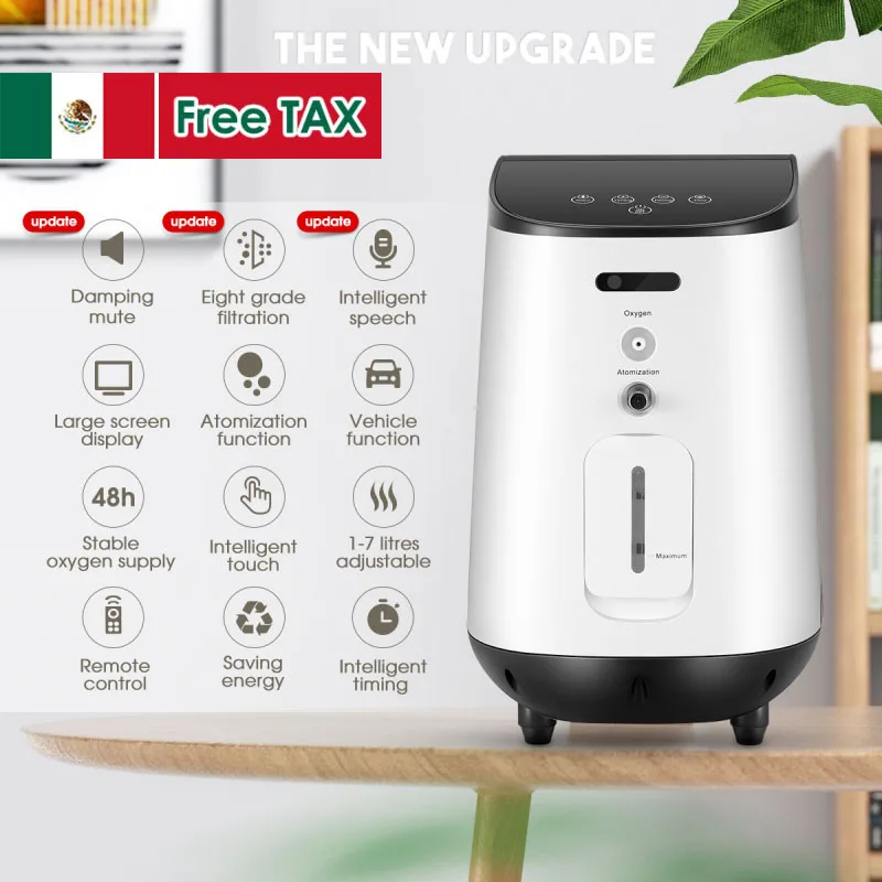 

Генератор кислородного концентратора VARON, 220 В переменного тока, 1-7 л/мин, 48 часов, портативный очиститель воздуха без батареи с ручкой, бытов...