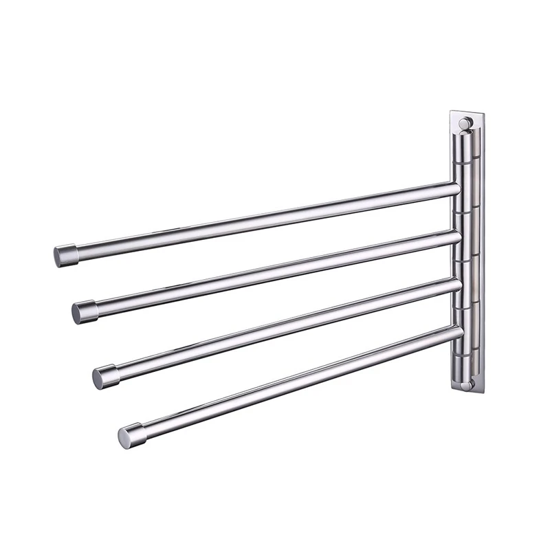 Поворотная вешалка для полотенец из нержавеющей стали с 4 ручками ванной комнаты