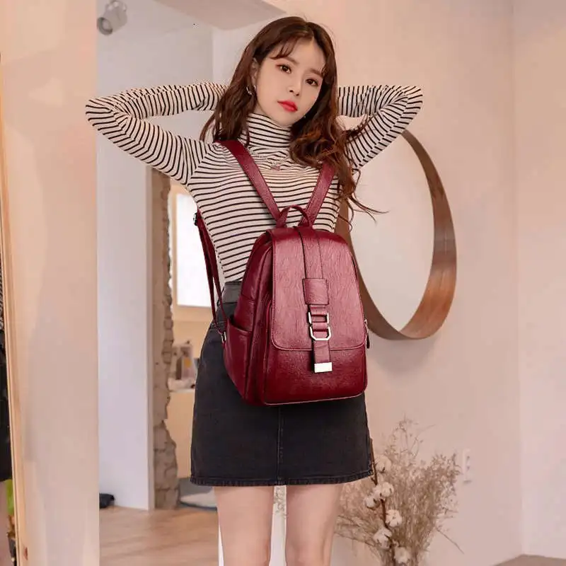 Женские кожаные рюкзаки, высокое качество, Sac A Dos, школьные сумки для девочек, для путешествий, Дамский рюкзак, твердые, большой емкости, рюкзаки для женщин