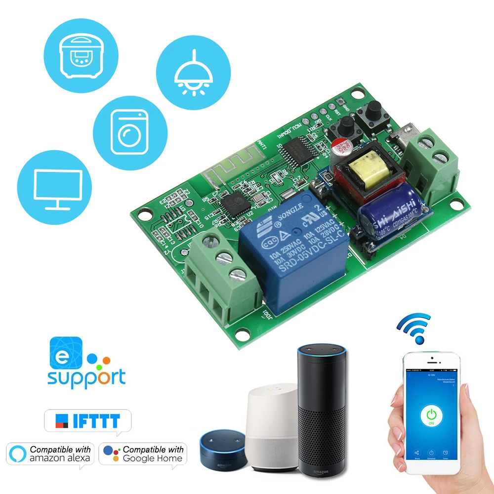 

EWeLink Wifi переключатель беспроводной релейный модуль умный дом автоматизация модули приложение дистанционное управление таймер переключате...